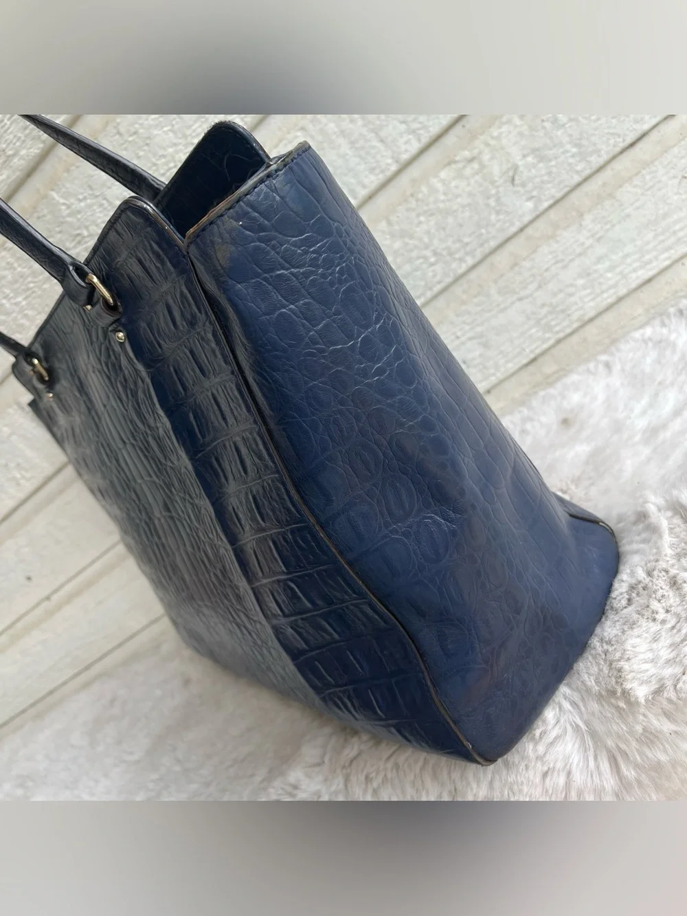 KATE SPADE Navy Blue Large Mulberry Lane Court Leila Laptop Tote Shoulder Bag